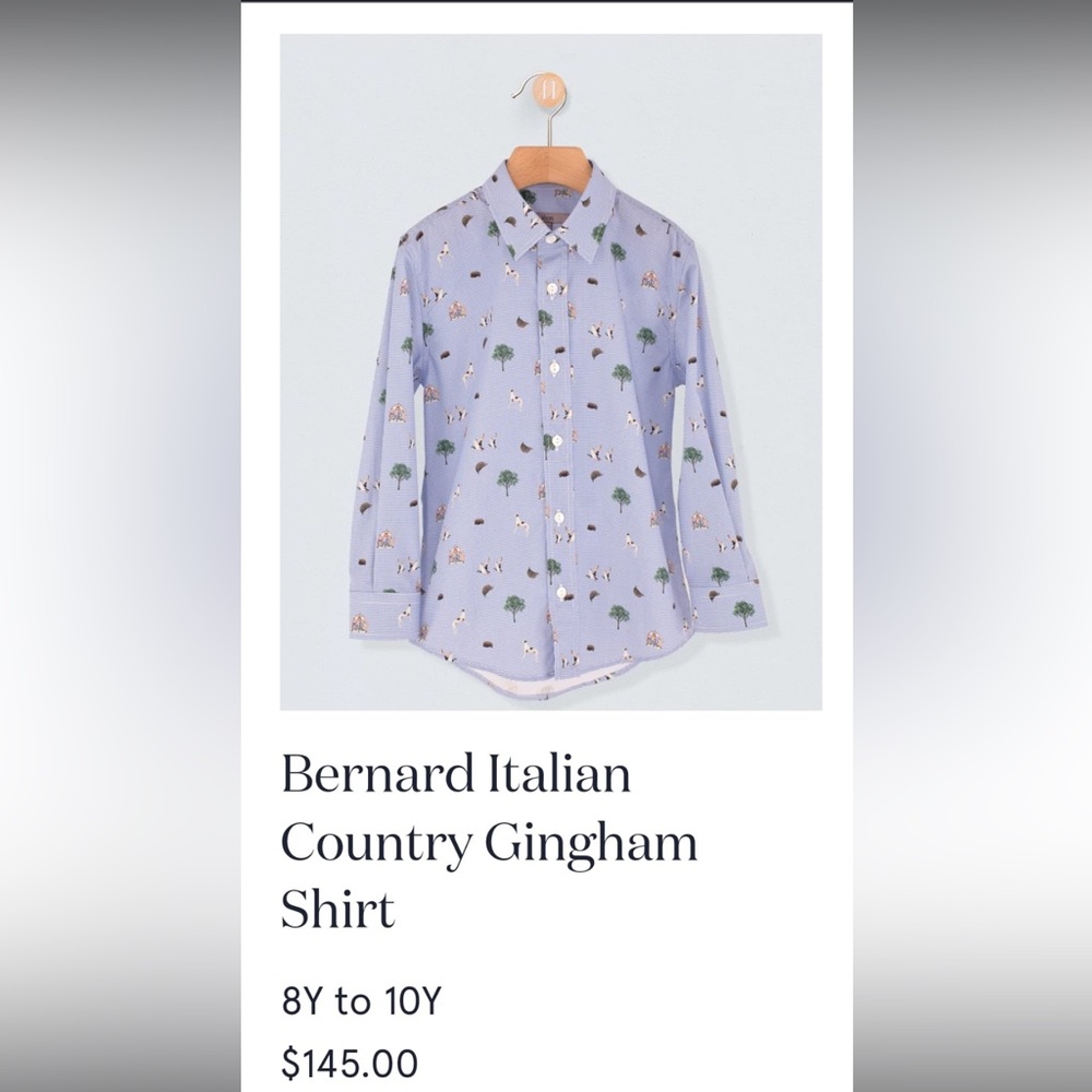 New Bernard Italian Country Gingham Shirt